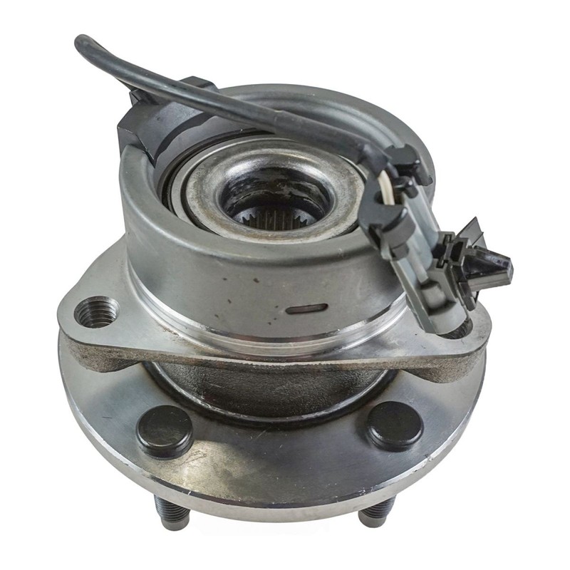 TRQ Front Semi-Metallic Brake Pad Coated Rotor & Wheel Bearing Hubs w/Fluids gallery