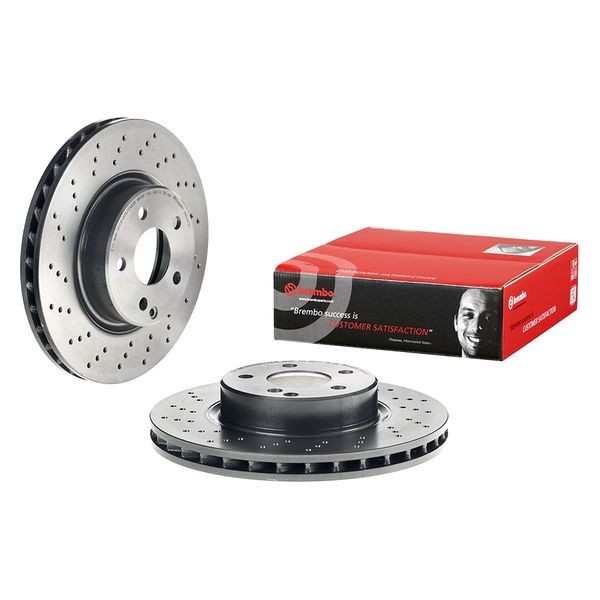 For Mercedes-Benz SL500 03-06 UV Coated Series Drilled Vented Front Brake Rotor