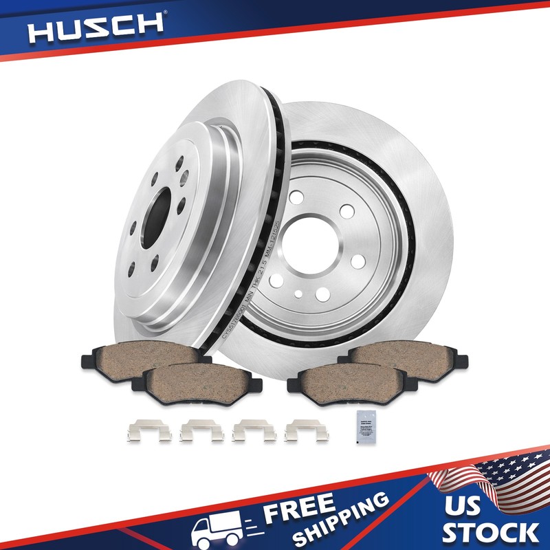 Rear Brake Rotors + Ceramic Pad for 2010 2011 2012-2016 Cadillac SRX Saab 9-4X