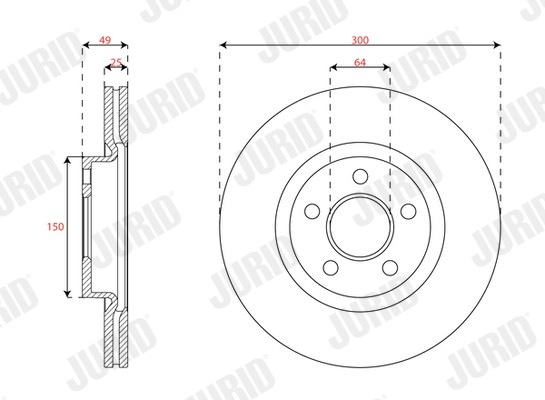 JURID 563708JC Brake Disc for FORD