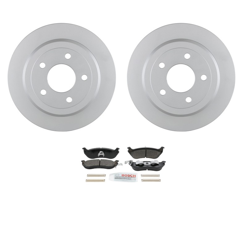 Bosch Rear Disc Brake Rotors & Ceramic Brake Pad Kit for Crown Victoria Town Car