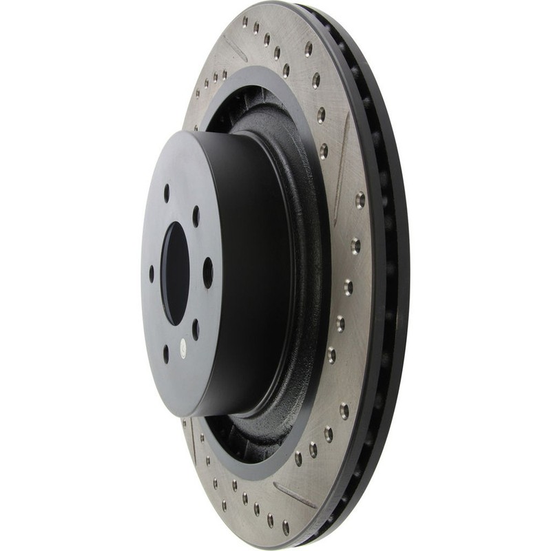 StopTech 127.42101L Rear Left Drilled Brake Rotor for 2008-13 G37 / 2009-19 370Z gallery