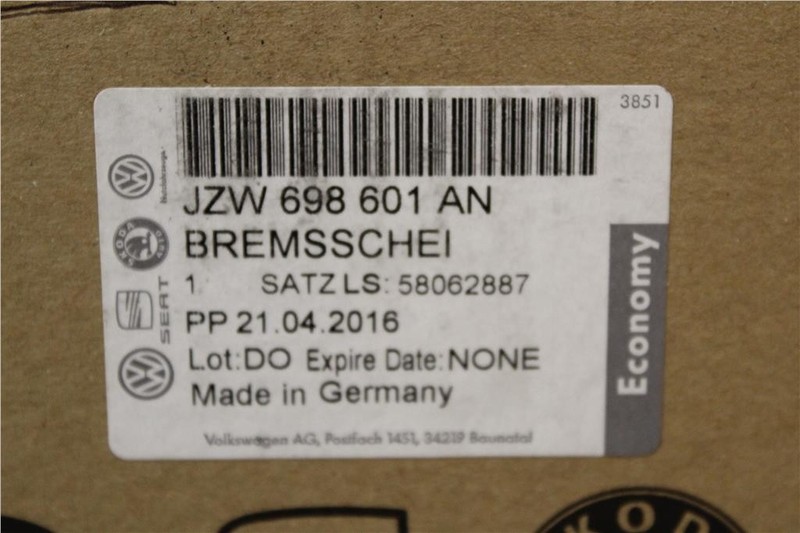 JZW698601AN Rear Brake Kit VW Crafter 2006-2011 298x16 New Genuine Parts gallery