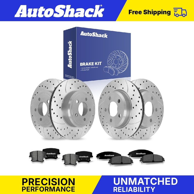 Front Rear Drilled Slotted Rotors Pad for Dodge, Challenger 12-14, 16, 18, 22