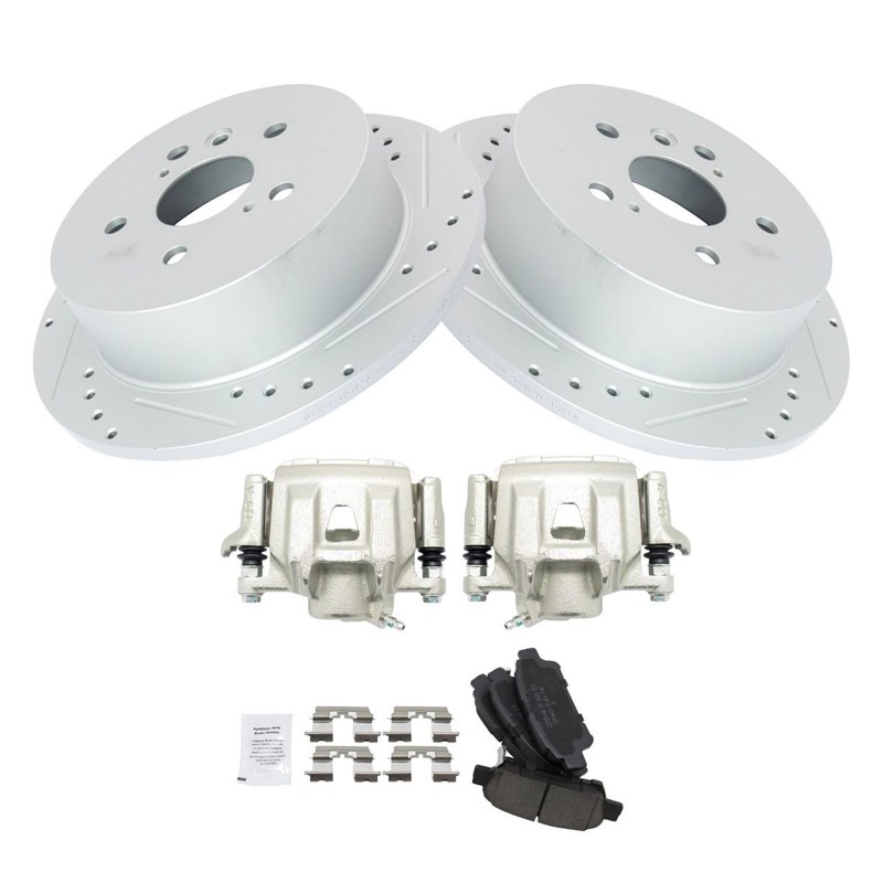 TRQ Rear Ceramic Pads Performance Rotors & Calipers for 04-10 Sienna New gallery