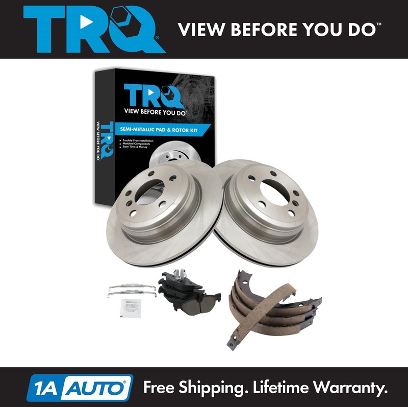 TRQ Rear Brake Pad & Rotor Kit Semi-Metallic For 2013 BMW 328i xDrive