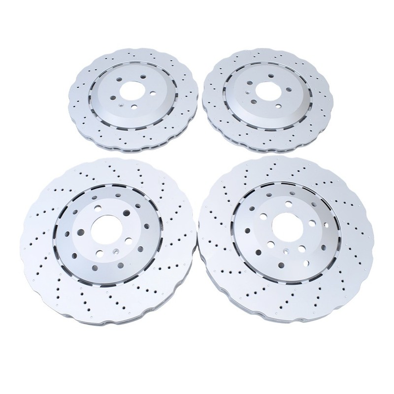 4 PCS FRONT REAR BRAKE ROTORS 4G0615301AH 4G8615601E FOR AUDI RS7 2014-2018