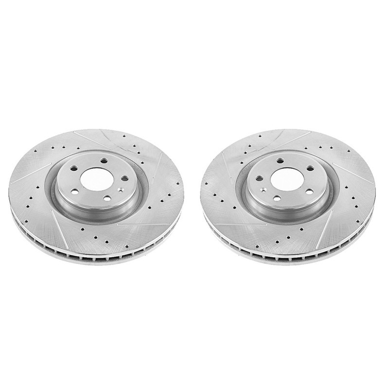 EBR1206XPR Powerstop 2-Wheel Set Brake Discs Front for Audi A6 Quattro A7 12-18