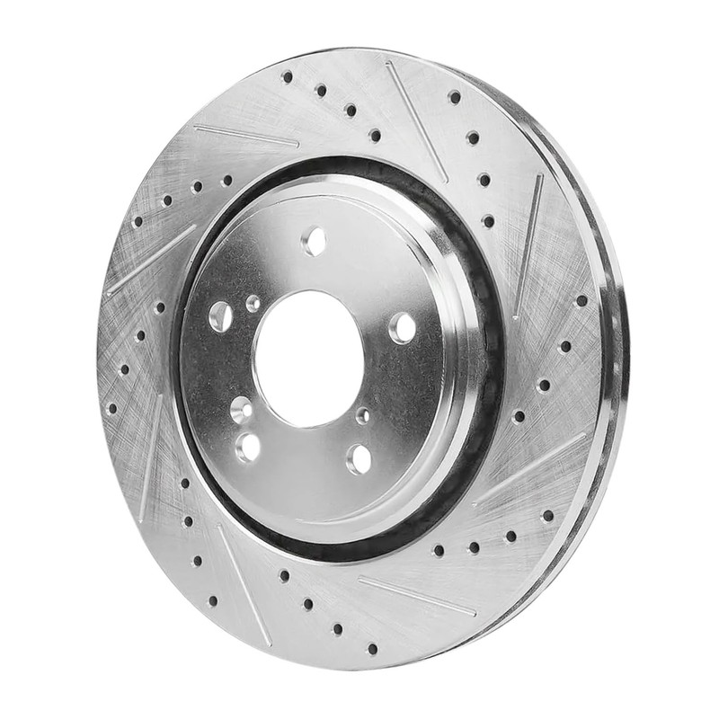 4pc Front Drilled Slotted Rotors Ceramic Brake Pads for 2018-2025 Honda Odyssey gallery