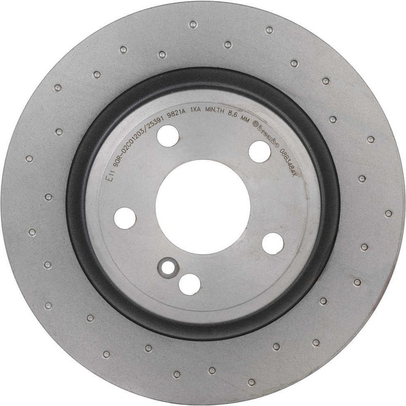 Disc Brake Rotor-Premium Xtra Cross Drilled UV Coated Rotor Brembo 08.B348.4X