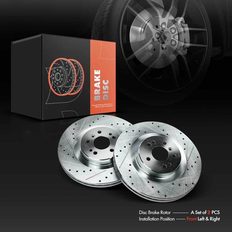 Front Drilled & Slotted Brake Rotors for Mercedes-Benz GL320 GL350 ML500 R350 gallery