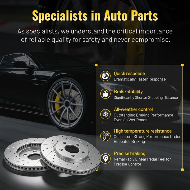 316mm Front Drilled Rotors Ceramic Pads Kit for 2008 Volvo S60 T5 2003-2014 XC90 gallery