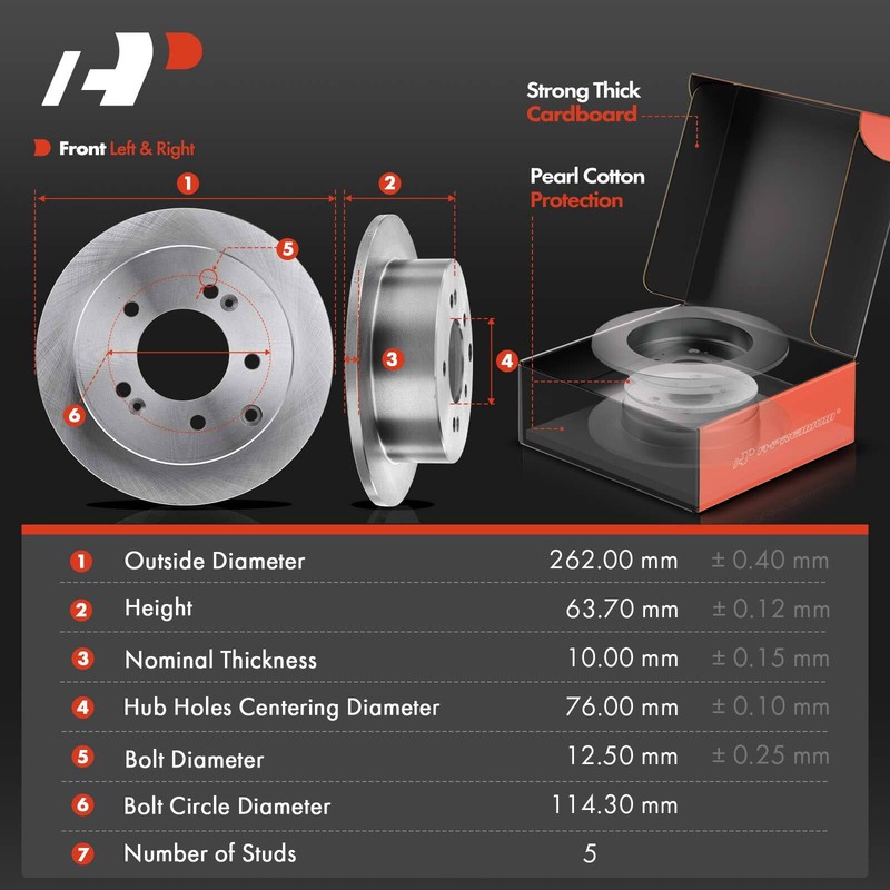 A-Premium Rear Disc Brake Rotor & Pads & Hub Bearing for Forte Koup Forte5 12-13 gallery
