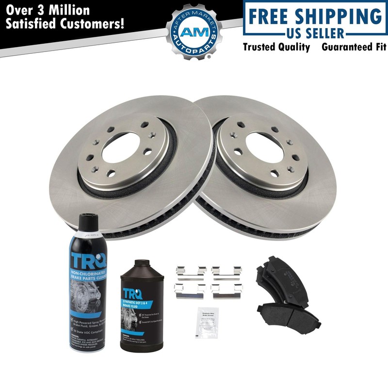 Front Metallic Brake Pad & Rotor Kit w/ Fluids for 2003 Cadillac Seville