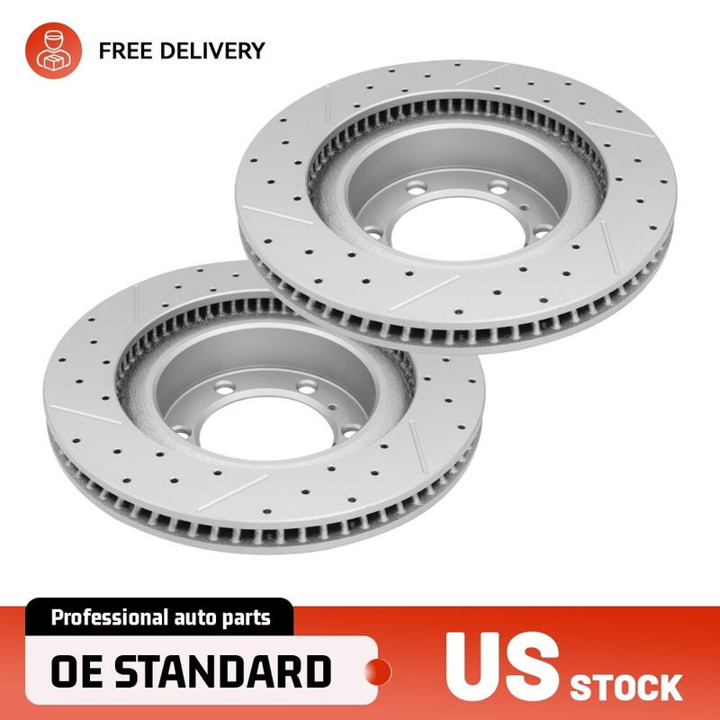 Front Drilled Disc Brake Rotors for Lexus GX460 2010 – 2019 2020 2021 2022 2023