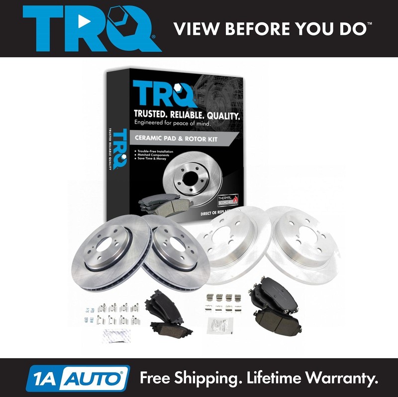 TRQ Front & Rear Posi Ceramic Disc Brake Pads & Rotors Kit for Toyota CH-R New