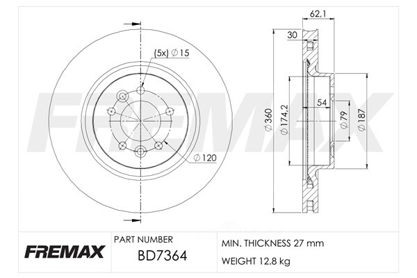 Disc Brake Rotor Fremax BD7364