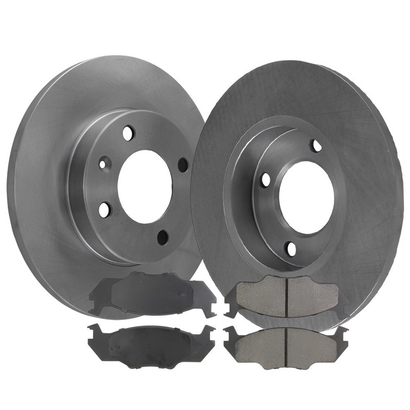 Front Right & Front Left Disc Brake Rotors With Pads For Volkswagen Rabbit 82-79