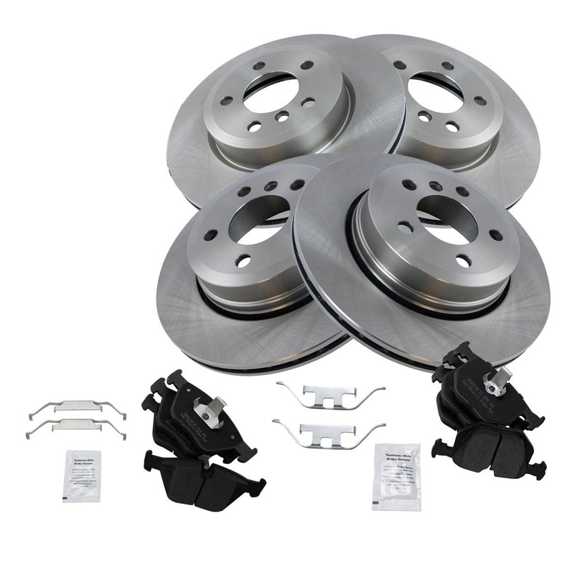Brake Pad & Rotor Kit Set Front & Rear Semi-Metallic for BMW X3 gallery