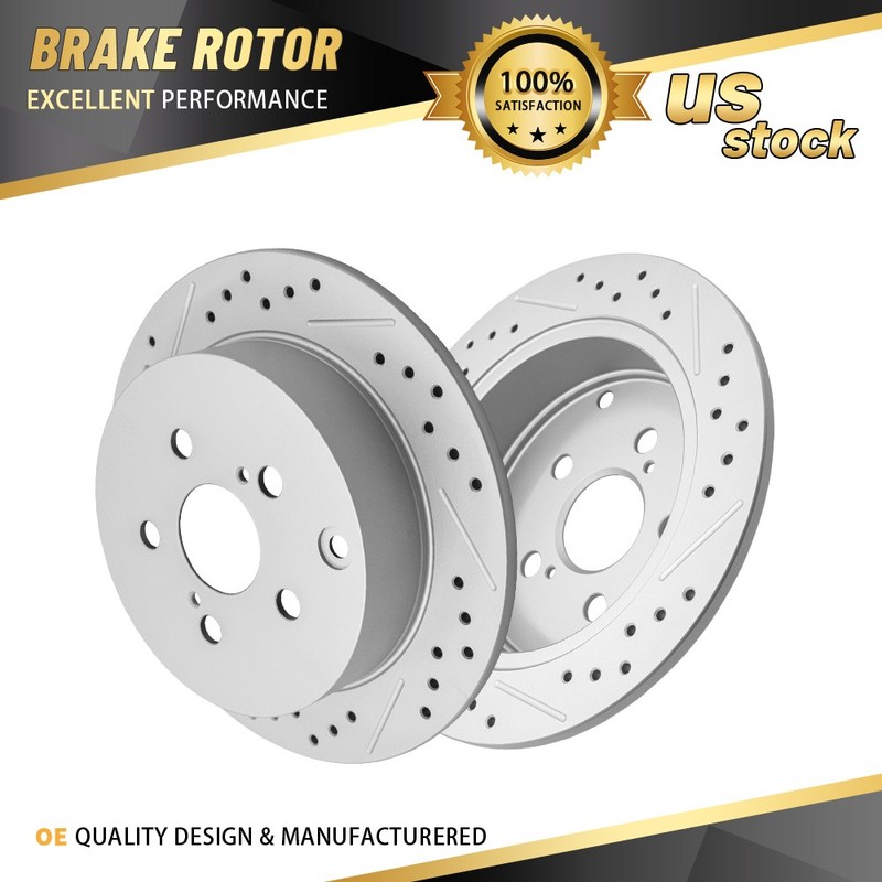 Rear Drilled Slotted Brake Rotors for Scion tC Toyota Matrix Celica 2.4L