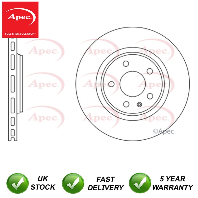 1x Brake Disc Rear Apec Fits Audi A4 2003-2009 4.2 8E0615601R