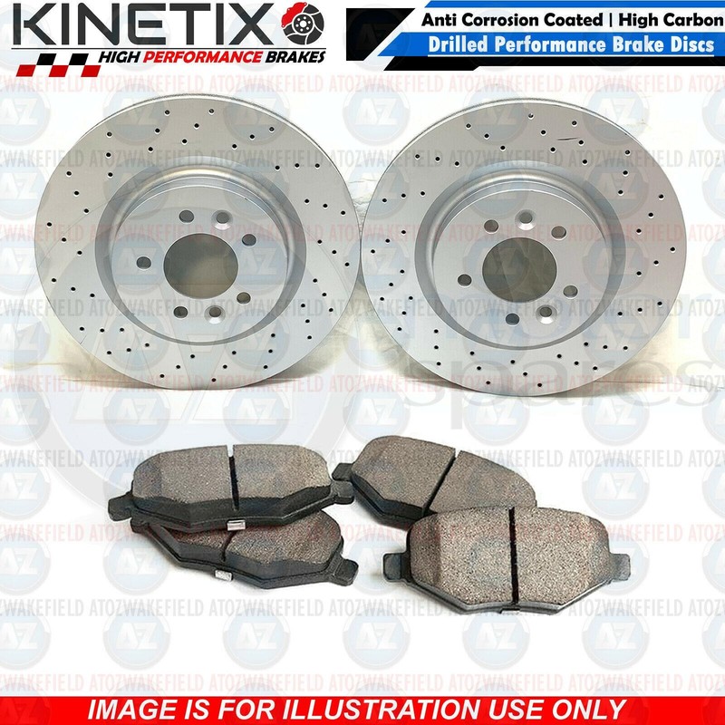 FOR BMW X5 40d F15 M SPORT FRONT CROSS DRILLED BRAKE DISCS PADS 348mm 345mm gallery