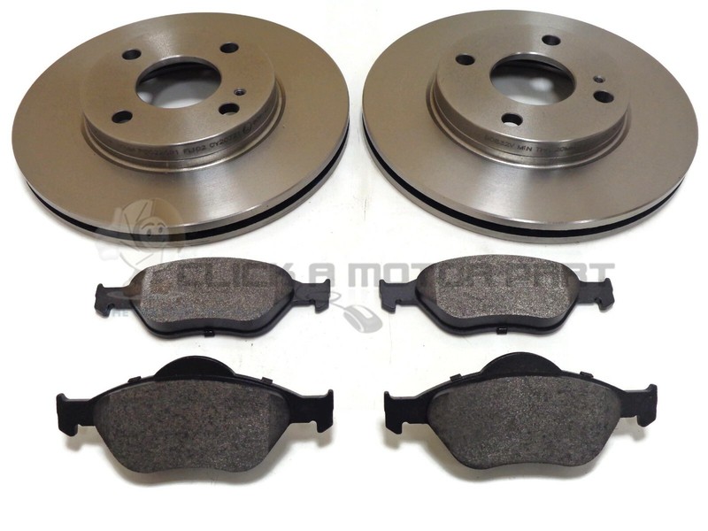 FRONT 2 BRAKE DISCS AND PADS SET NEW FOR MAZDA 2 MK1 1.25 1.4 1.6 2003-2007