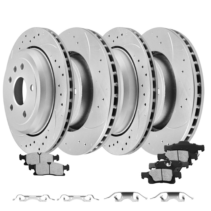 Front Rear Brake Rotors + Brake Pads Kit for Grand Cherokee Dodge Durango 12-20