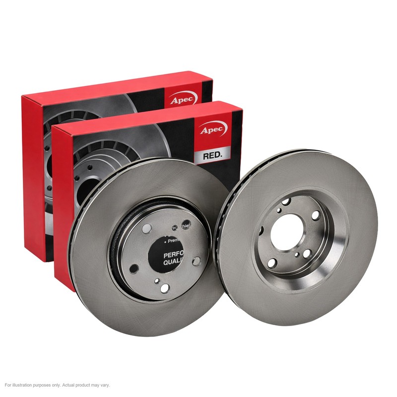 2x APEC Front Brake Discs For TOYOTA AVENSIS Saloon 1.6 VVT-i 2008-18 DSK2654
