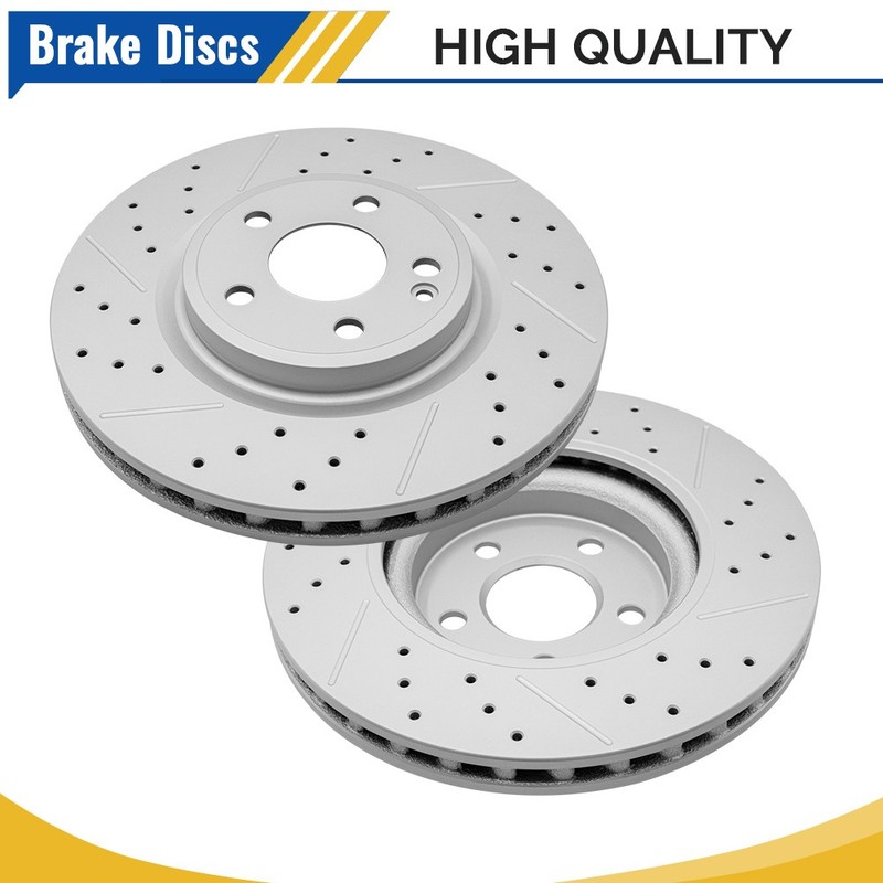 Front Drilled Brake Rotor For 2014 2015 2016 2017 2018-2020 Mercedes-Benz CLA250