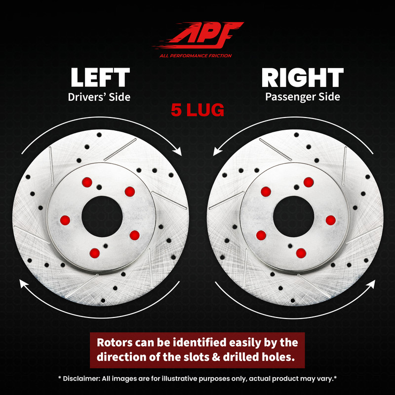 Front Zinc Drilled/Slot Brake Rotors for Toyota Tundra 2007-2021 gallery