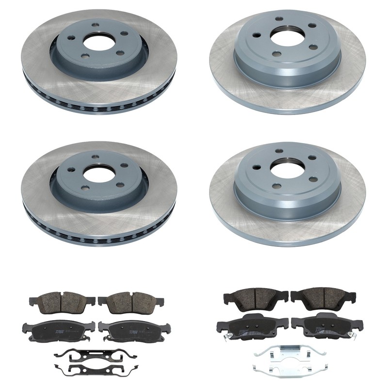 DuraGo Front Rear Brake Rotors TRW Ceramic Pads Kit for Durango Grand Cherokee