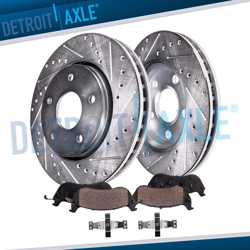 AMG Front Drilled Rotors Ceramic Brake Pads for 2015 – 2021 Mercedes-Benz C300