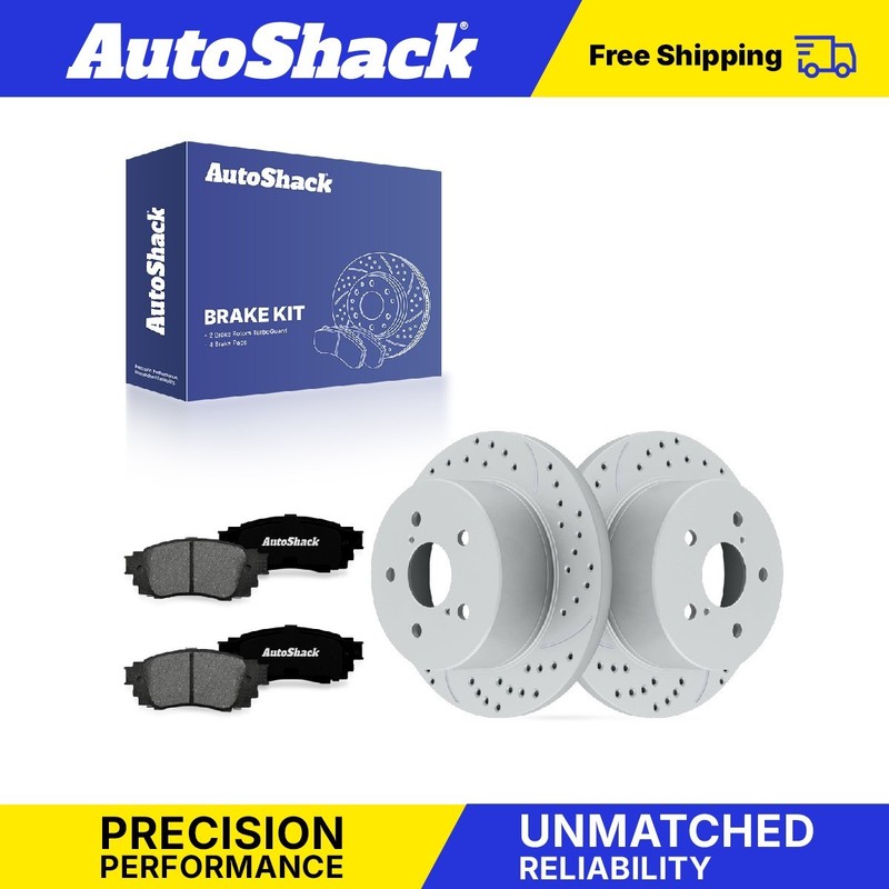 Rear Drilled Slotted Brake Rotors Premium Ceramic Pads for Toyota, RAV4 19-24