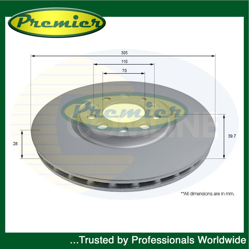 Premier Front Brake Disc Fits Alfa Romeo Giulietta 159 Jeep Renegade Fiat 500 #1