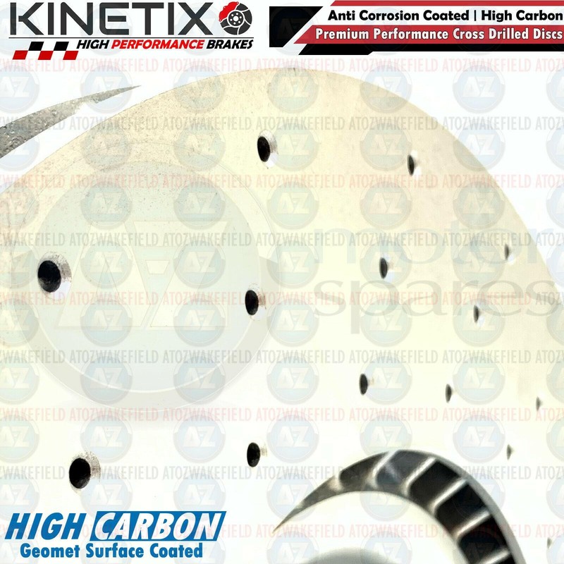 FOR LAND ROVER DEFENDER 3.0 P300 Si4 FRONT DRILLED KINETIX BRAKE DISCS 380mm gallery