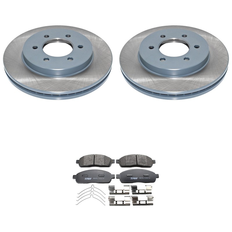 DuraGo Front Rotors & TRW Pro Semi-Met Disc Brake Pads Kit For F-150 Mark LT