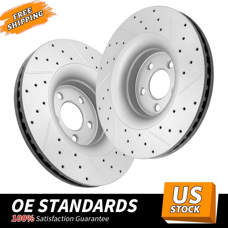 352mm Front Drilled Disc Brake Rotors for 2015 2016 2017 – 2023 Ford Mustang