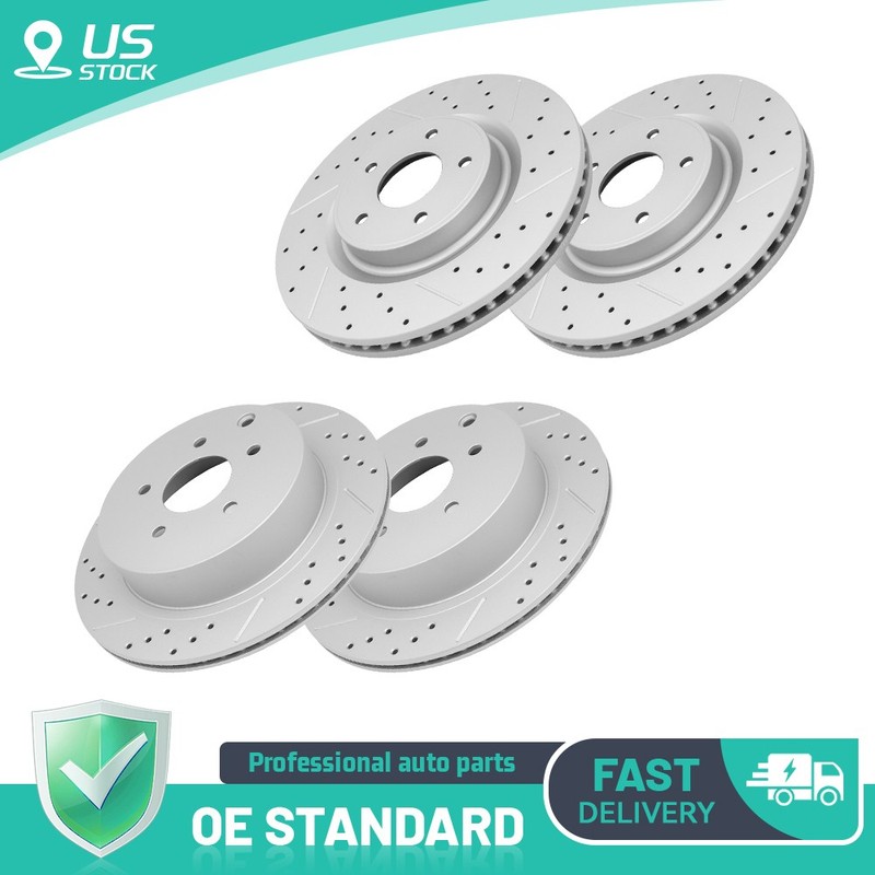 Front & Rear Drilled Brake Rotors for Nissan Murano Pathfinder Infiniti QX60 Q50