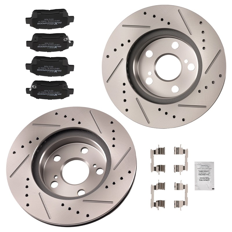 Front Vented Brake Rotors Ceramic Pads for Toyota Prius 2004-2009 S31377 P822