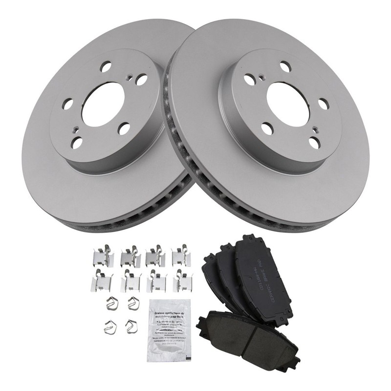 Front Brake Pad & Rotor Kit Ceramic Premium G-Coated for Lexus Toyota