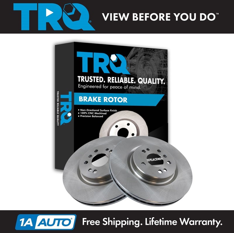 TRQ Front Vented Disc Brake Rotor Pair Set for Mercedes Benz ML R Class