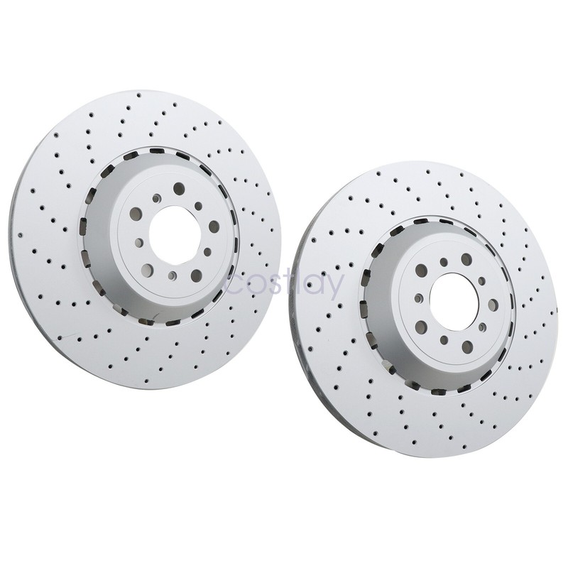 2X Front Vented & Drilled Disc Brake Rotors For BMW F10 F12 F13 M5 M6 gallery