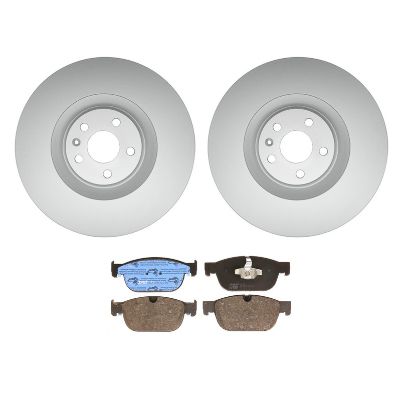 Hella Front Vented 366mm Rotors TRW Pro LowMet Disc Brake Pads Kit For XC90 2.0L