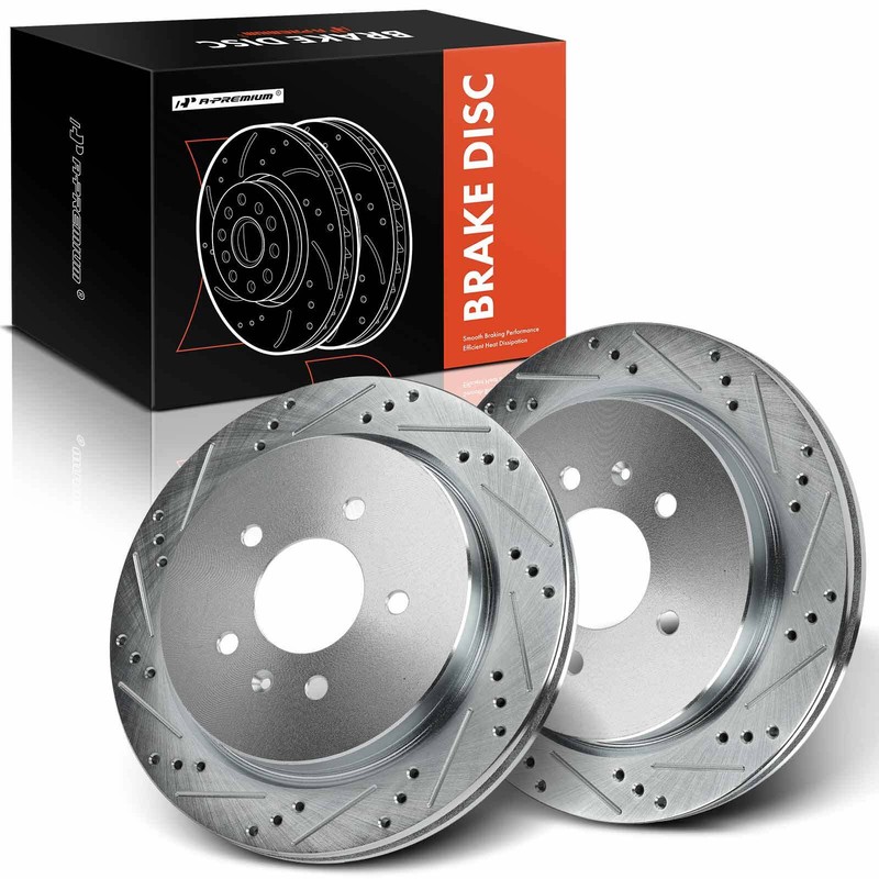 A-Premium Front Drilled Brake Rotor for Cadillac CTS 2003-2007 STS 2005-2011 4Dr