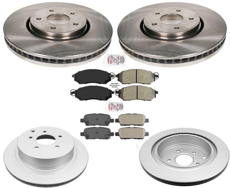 Front & Rear Brake Rotors & Brake Pads Brake Shoes For Infiniti FX35 2006-2008 gallery