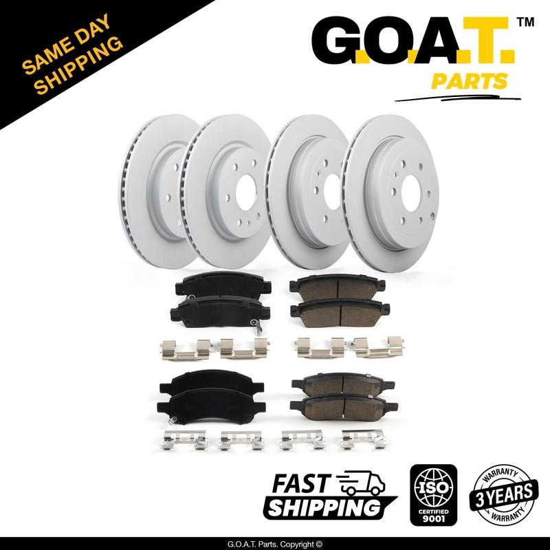 Front & Rear Rotors + Ceramic Disc Brake Pad Kit for 2008-2017 Buick Enclave