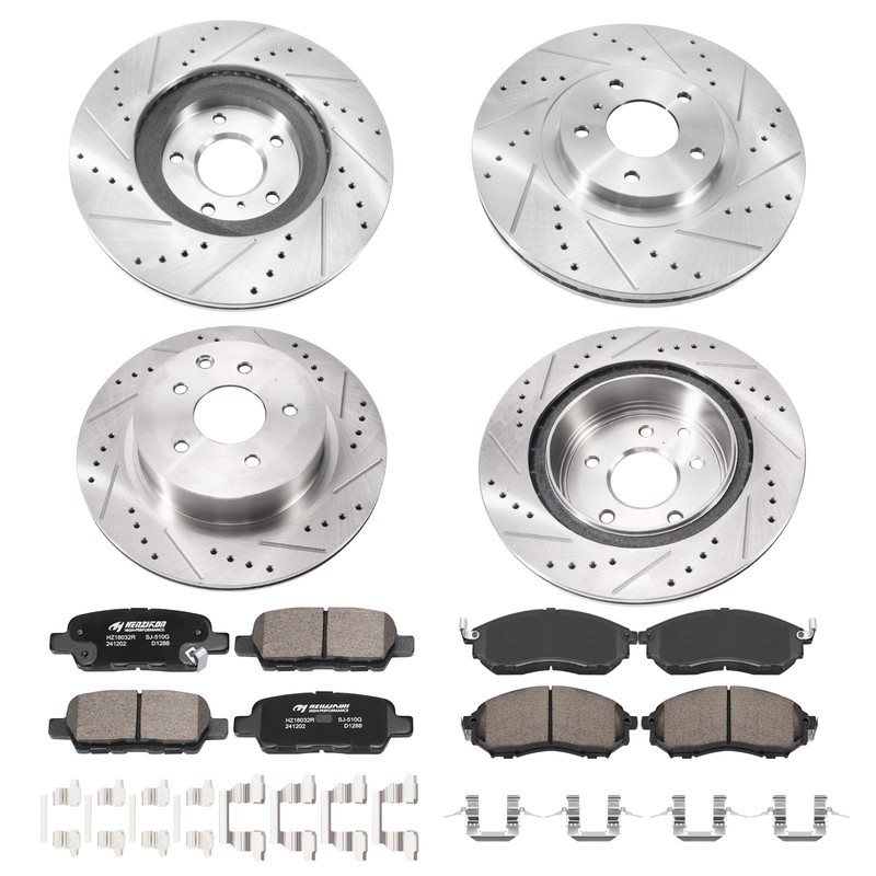 BRAKE PADS&FRONT REAR ROTORS FOR NISSAN 370Z 350Z INFINITI G35 G37 EX35 M35 M45