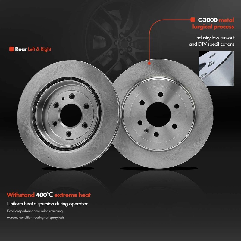 4Pcs Front & Rear Side Disc Brake Rotors for Cadillac SRX 04-09 3.6L 4.6L 6-Lug gallery