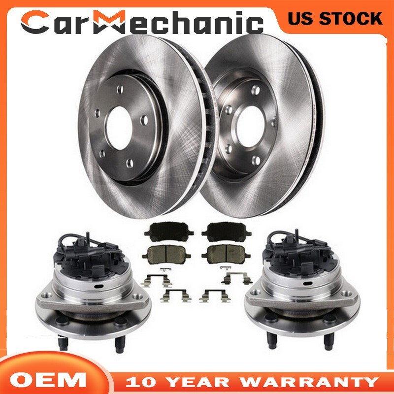 Front Brake Rotors with Wheel Hub Bearing for Chevy Malibu Pontiac G6 FL A15